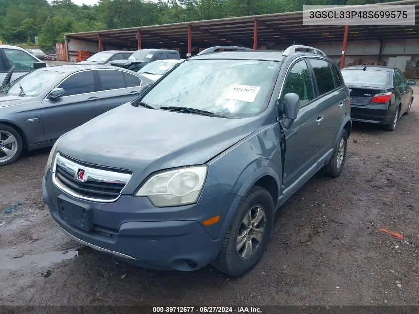 2008 Saturn Vue 4-Cyl Xe VIN: 3GSCL33P48S699575 Lot: 39712677