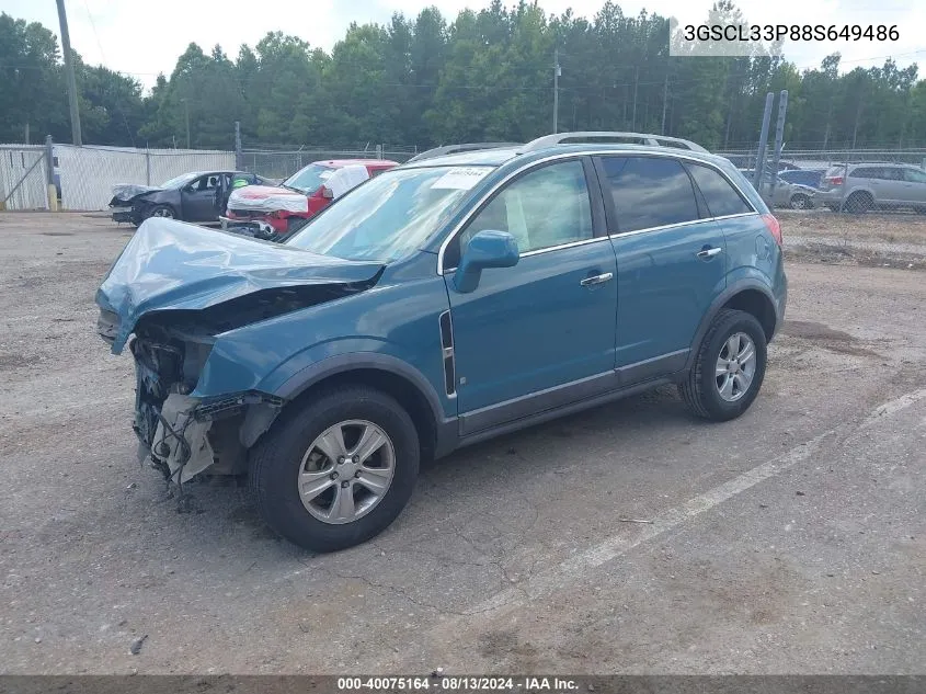 2008 Saturn Vue 4-Cyl Xe VIN: 3GSCL33P88S649486 Lot: 40075164