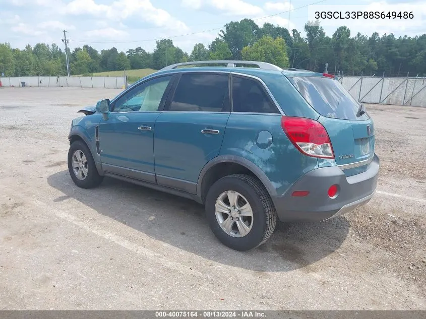 2008 Saturn Vue 4-Cyl Xe VIN: 3GSCL33P88S649486 Lot: 40075164