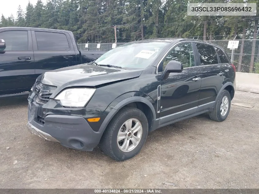 2008 Saturn Vue 4-Cyl Xe VIN: 3GSCL33P08S696432 Lot: 40134824