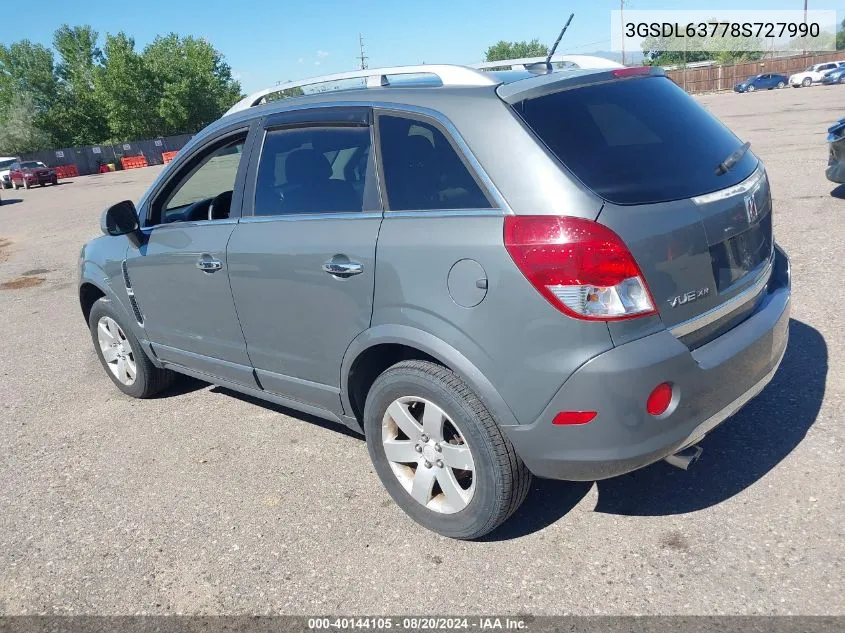 2008 Saturn Vue V6 Xr VIN: 3GSDL63778S727990 Lot: 40144105