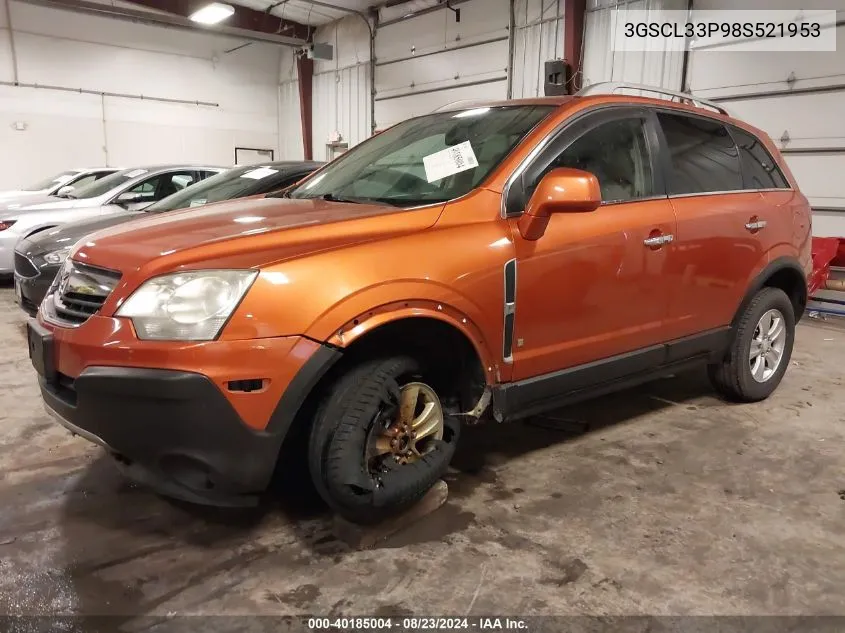 2008 Saturn Vue 4-Cyl Xe VIN: 3GSCL33P98S521953 Lot: 40185004