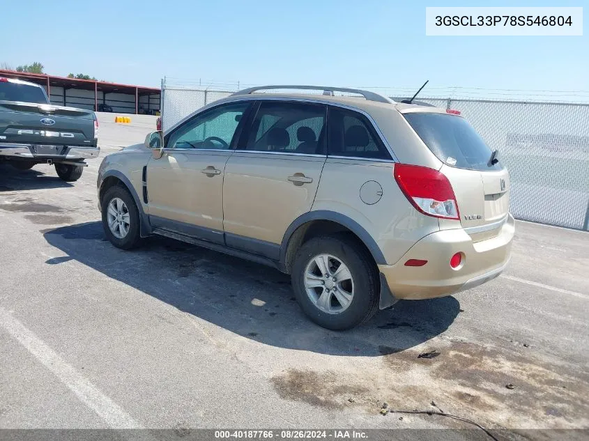 2008 Saturn Vue 4-Cyl Xe VIN: 3GSCL33P78S546804 Lot: 40187766