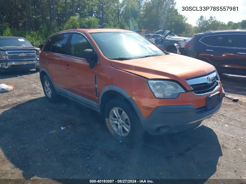 2008 Saturn Vue 4-Cyl Xe VIN: 3GSCL33P78S557981 Lot: 40193087