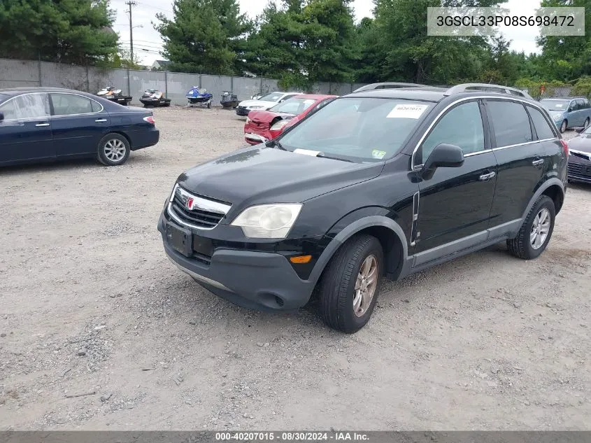 2008 Saturn Vue 4-Cyl Xe VIN: 3GSCL33P08S698472 Lot: 40207015