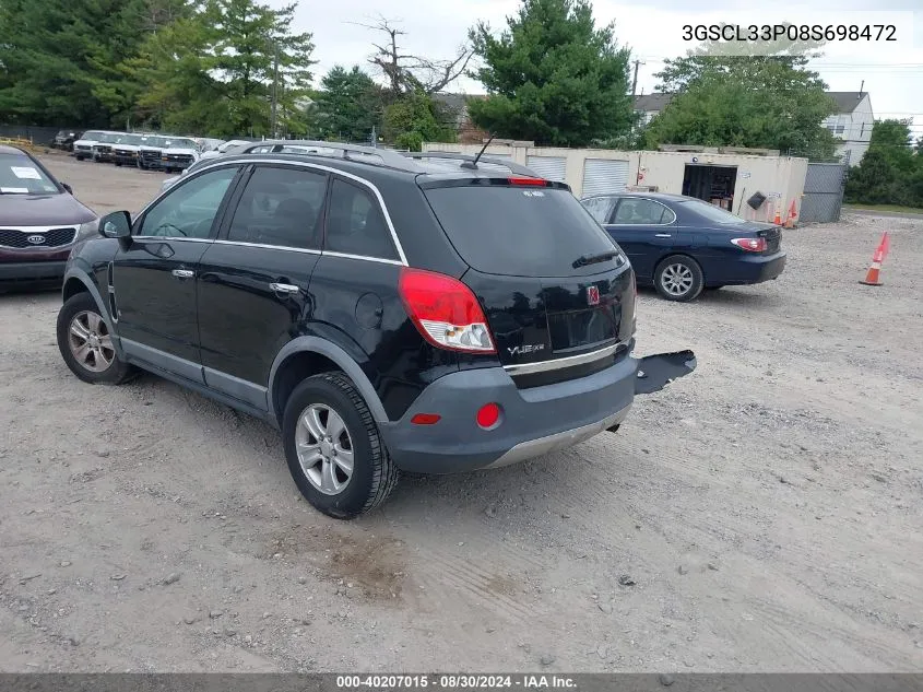 2008 Saturn Vue 4-Cyl Xe VIN: 3GSCL33P08S698472 Lot: 40207015