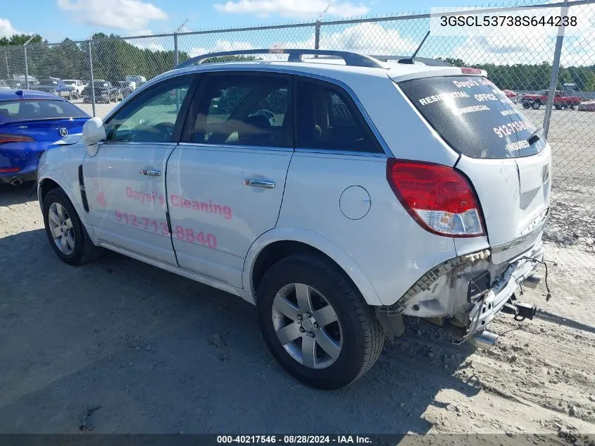 2008 Saturn Vue V6 Xr VIN: 3GSCL53738S644238 Lot: 40217546