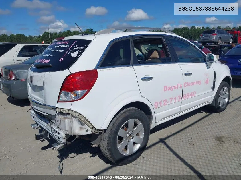 2008 Saturn Vue V6 Xr VIN: 3GSCL53738S644238 Lot: 40217546