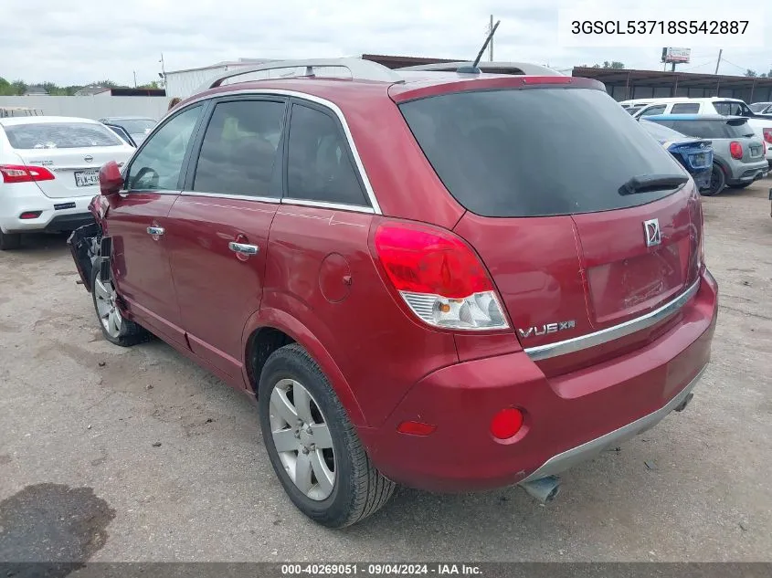 2008 Saturn Vue V6 Xr VIN: 3GSCL53718S542887 Lot: 40269051