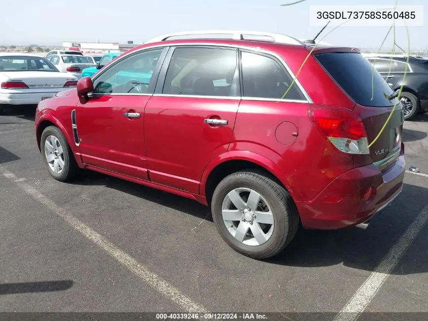 2008 Saturn Vue V6 Xr VIN: 3GSDL73758S560485 Lot: 40339246