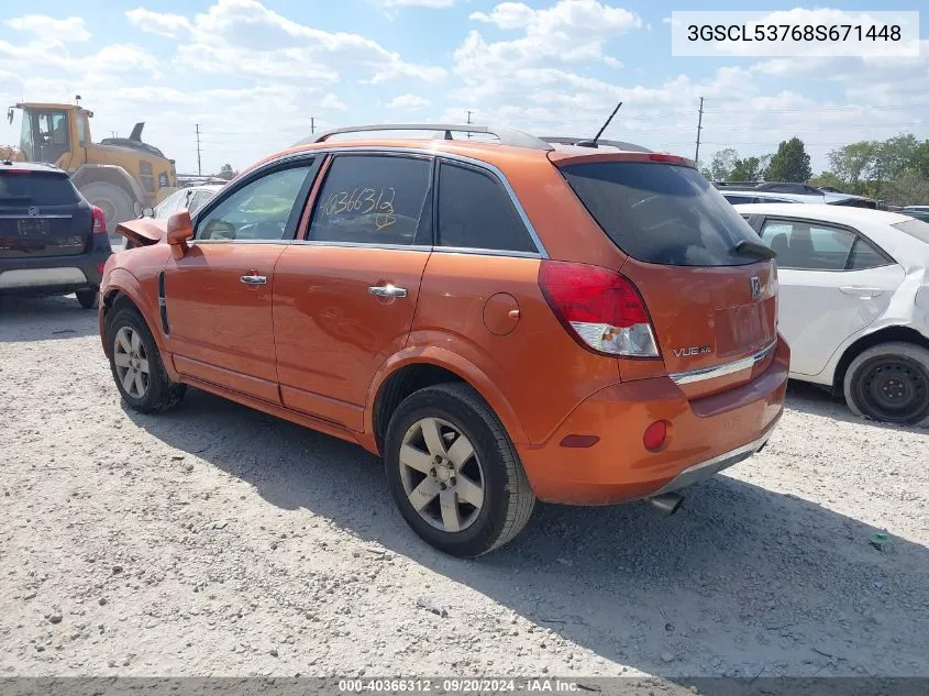 2008 Saturn Vue V6 Xr VIN: 3GSCL53768S671448 Lot: 40366312