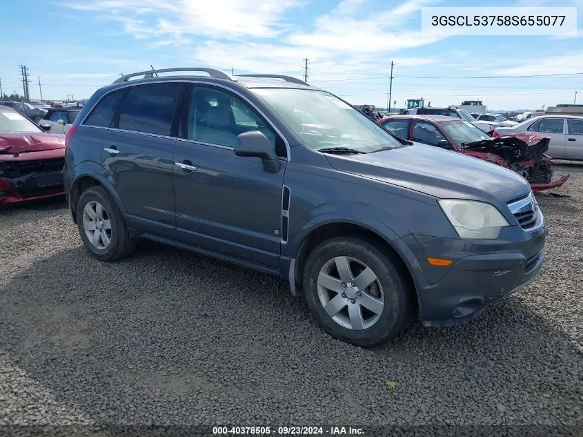 2008 Saturn Vue V6 Xr VIN: 3GSCL53758S655077 Lot: 40378505