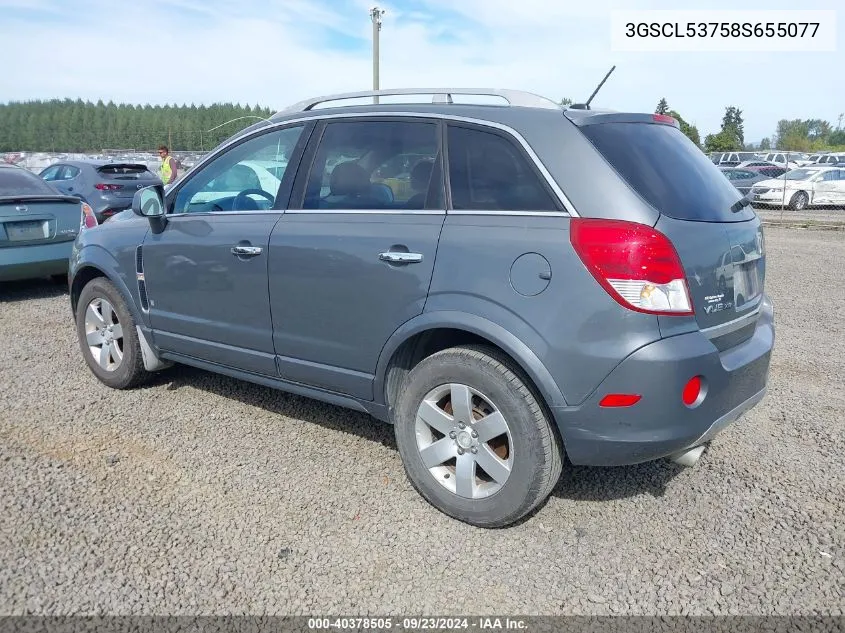 2008 Saturn Vue V6 Xr VIN: 3GSCL53758S655077 Lot: 40378505