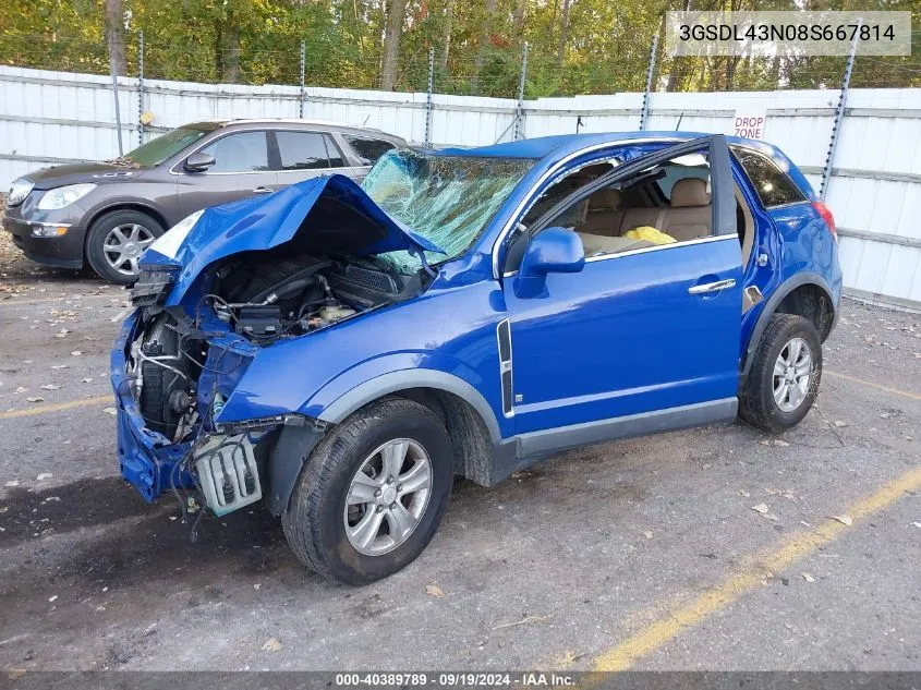 2008 Saturn Vue V6 Xe VIN: 3GSDL43N08S667814 Lot: 40389789