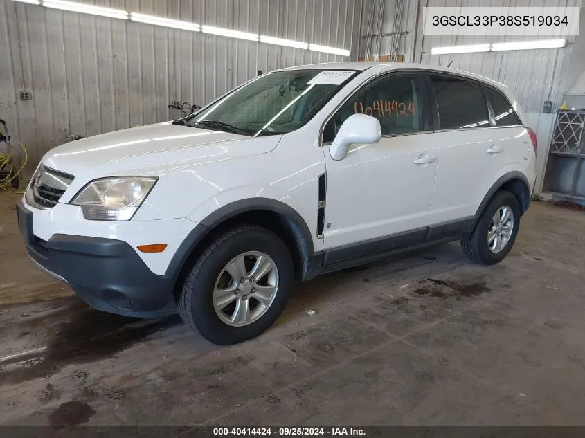 2008 Saturn Vue 4-Cyl Xe VIN: 3GSCL33P38S519034 Lot: 40414424