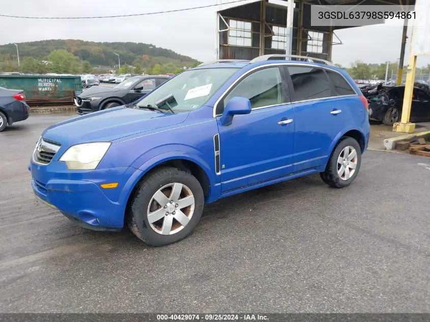 2008 Saturn Vue V6 Xr VIN: 3GSDL63798S594861 Lot: 40429074