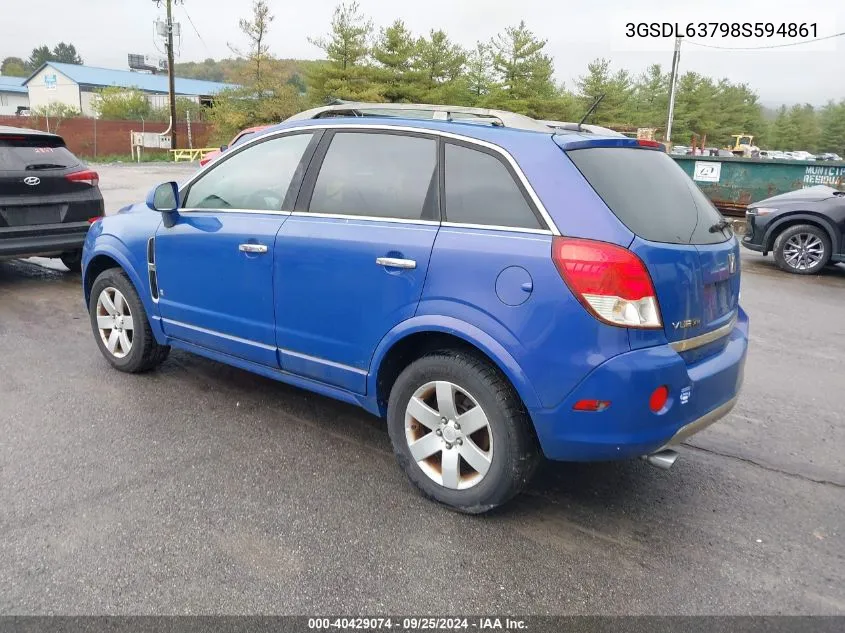 2008 Saturn Vue V6 Xr VIN: 3GSDL63798S594861 Lot: 40429074