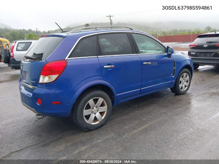 2008 Saturn Vue V6 Xr VIN: 3GSDL63798S594861 Lot: 40429074