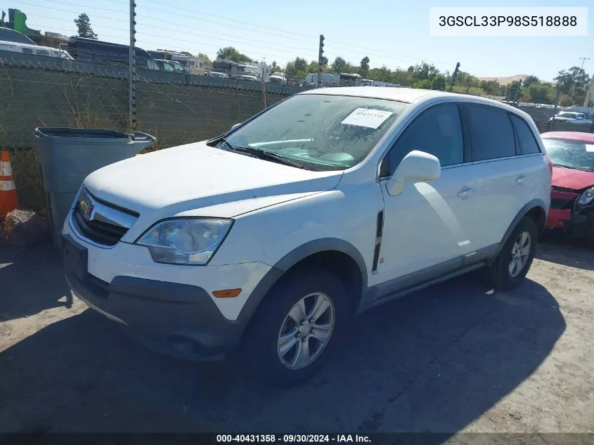 2008 Saturn Vue 4-Cyl Xe VIN: 3GSCL33P98S518888 Lot: 40431358