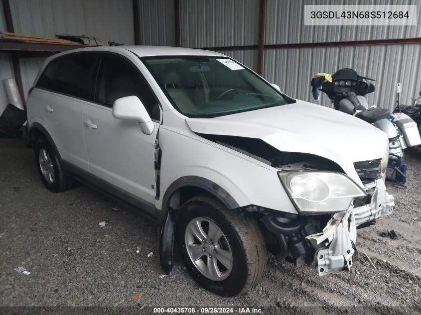 2008 Saturn Vue V6 Xe VIN: 3GSDL43N68S512684 Lot: 40435708