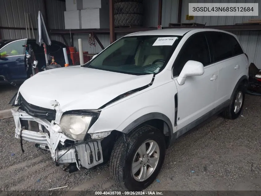 2008 Saturn Vue V6 Xe VIN: 3GSDL43N68S512684 Lot: 40435708