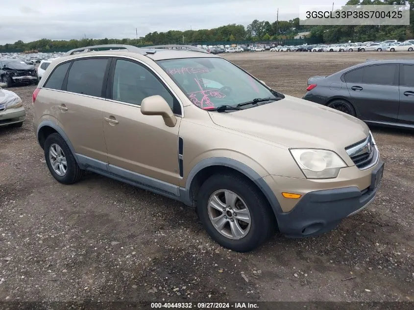 2008 Saturn Vue 4-Cyl Xe VIN: 3GSCL33P38S700425 Lot: 40449332