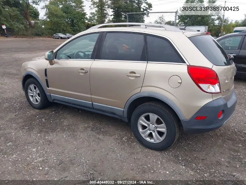 2008 Saturn Vue 4-Cyl Xe VIN: 3GSCL33P38S700425 Lot: 40449332