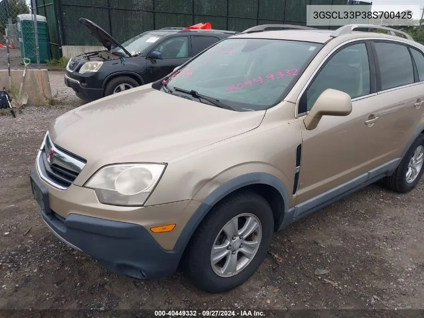 2008 Saturn Vue 4-Cyl Xe VIN: 3GSCL33P38S700425 Lot: 40449332