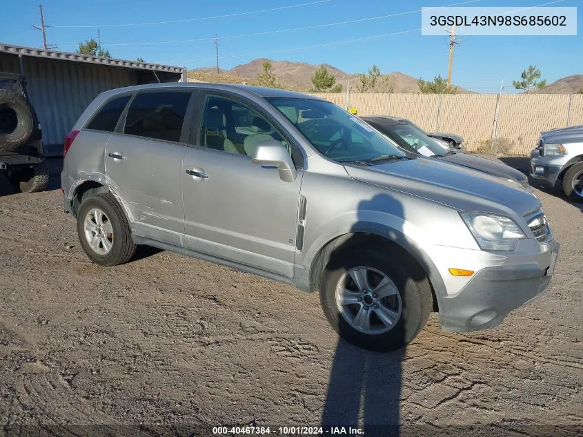 2008 Saturn Vue Xe VIN: 3GSDL43N98S685602 Lot: 40467384