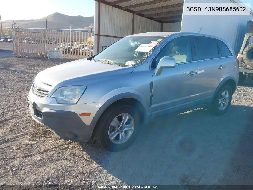 2008 Saturn Vue Xe VIN: 3GSDL43N98S685602 Lot: 40467384