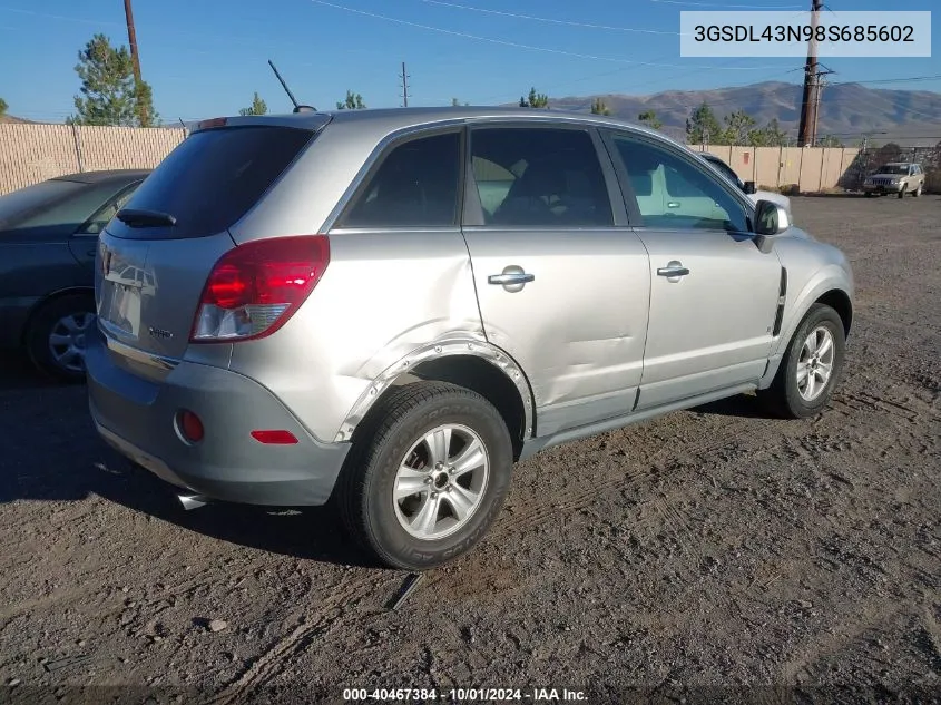 2008 Saturn Vue Xe VIN: 3GSDL43N98S685602 Lot: 40467384