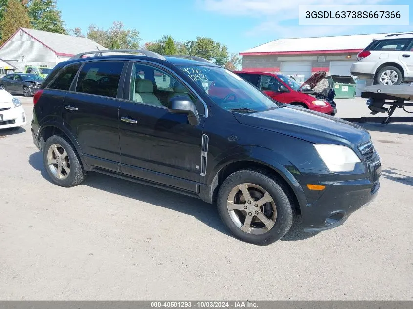 2008 Saturn Vue V6 Xr VIN: 3GSDL63738S667366 Lot: 40501293