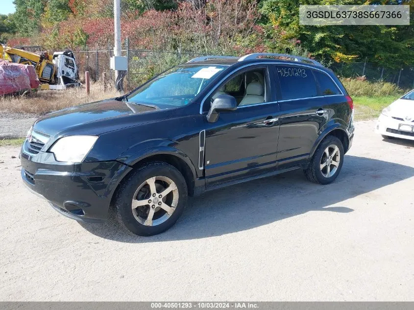 2008 Saturn Vue V6 Xr VIN: 3GSDL63738S667366 Lot: 40501293