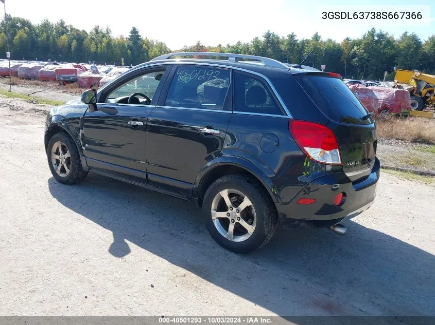 2008 Saturn Vue V6 Xr VIN: 3GSDL63738S667366 Lot: 40501293