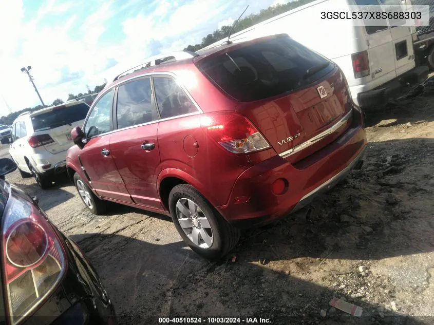 2008 Saturn Vue V6 Xr VIN: 3GSCL537X8S688303 Lot: 40510524