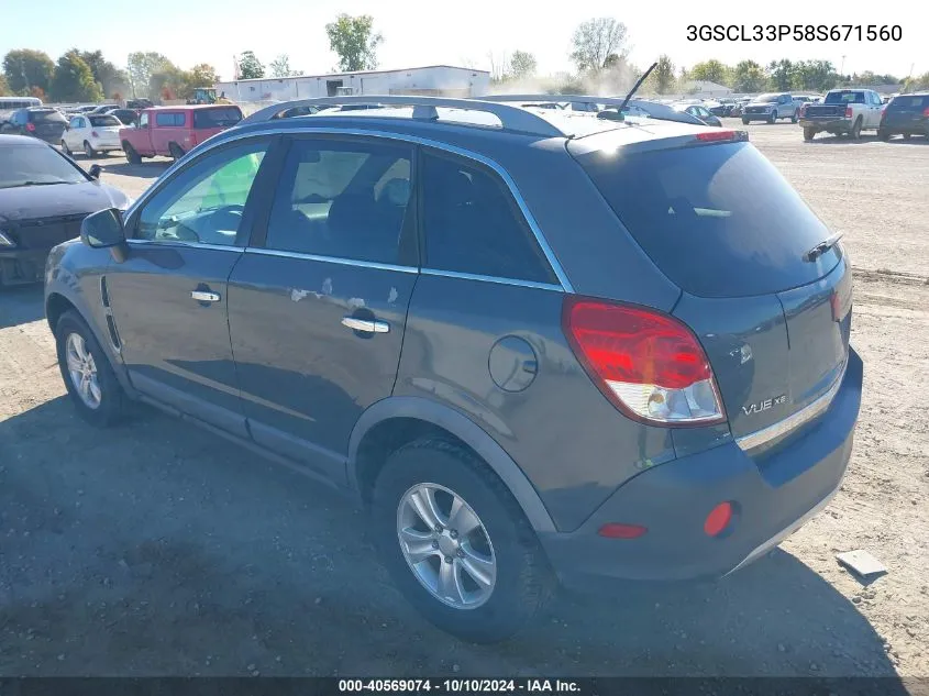 2008 Saturn Vue 4-Cyl Xe VIN: 3GSCL33P58S671560 Lot: 40569074