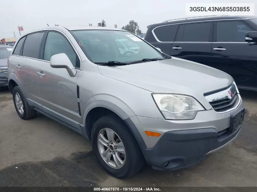 2008 Saturn Vue V6 Xe VIN: 3GSDL43N68S503855 Lot: 40607570