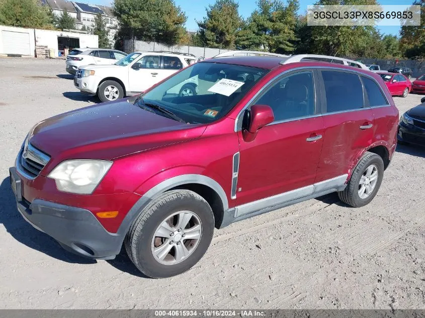 2008 Saturn Vue 4-Cyl Xe VIN: 3GSCL33PX8S669853 Lot: 40615934