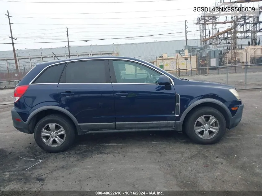 2008 Saturn Vue V6 Xe VIN: 3GSDL43NX8S505009 Lot: 40622610