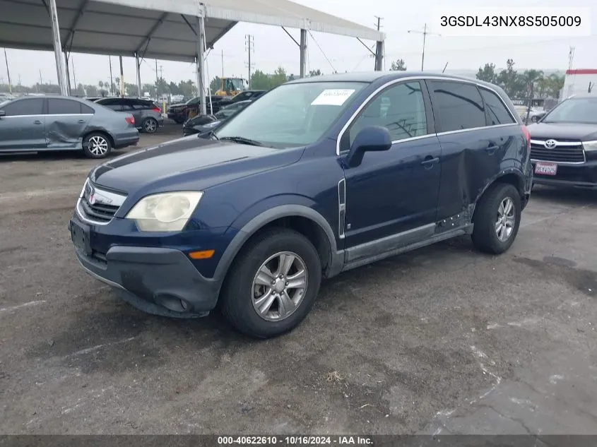 2008 Saturn Vue V6 Xe VIN: 3GSDL43NX8S505009 Lot: 40622610