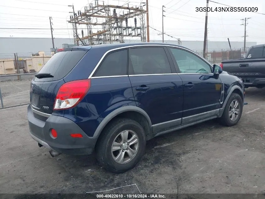 2008 Saturn Vue V6 Xe VIN: 3GSDL43NX8S505009 Lot: 40622610