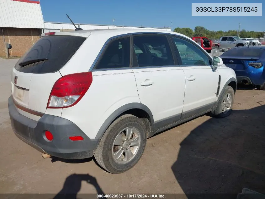 2008 Saturn Vue 4-Cyl Xe VIN: 3GSCL33P78S515245 Lot: 40623537