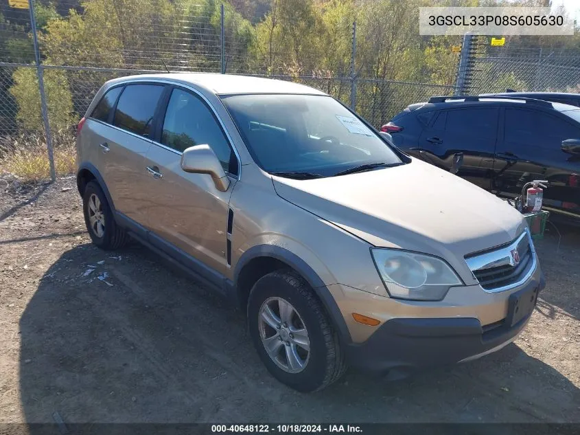 2008 Saturn Vue 4-Cyl Xe VIN: 3GSCL33P08S605630 Lot: 40648122