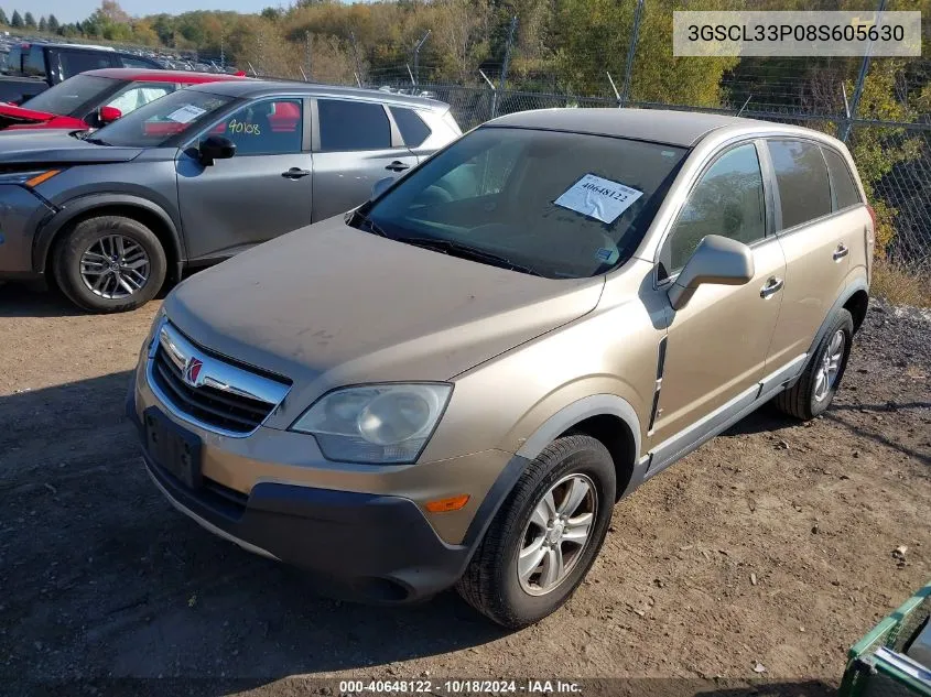 2008 Saturn Vue 4-Cyl Xe VIN: 3GSCL33P08S605630 Lot: 40648122