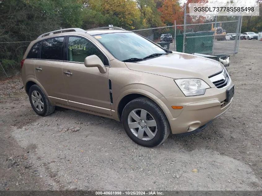 2008 Saturn Vue V6 Xr VIN: 3GSDL73778S585498 Lot: 40651998