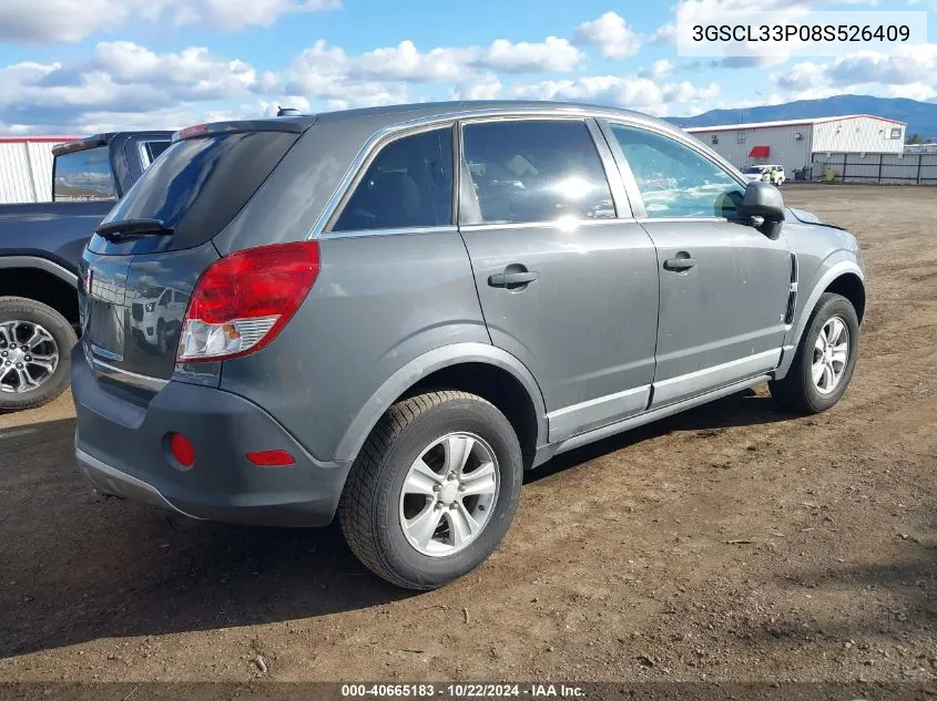 2008 Saturn Vue 4-Cyl Xe VIN: 3GSCL33P08S526409 Lot: 40665183