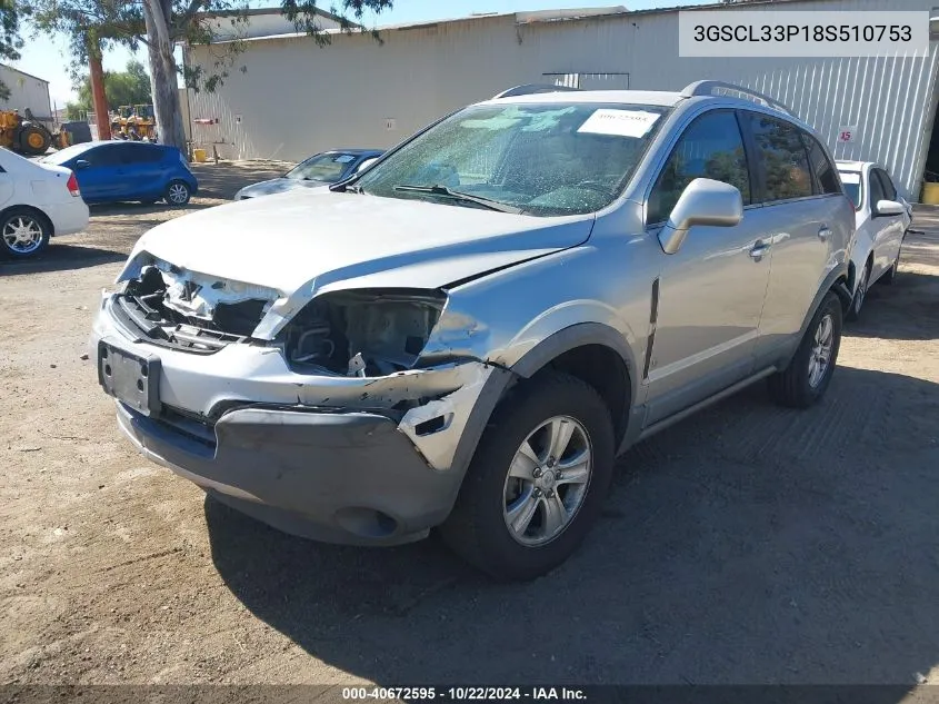 2008 Saturn Vue 4-Cyl Xe VIN: 3GSCL33P18S510753 Lot: 40672595