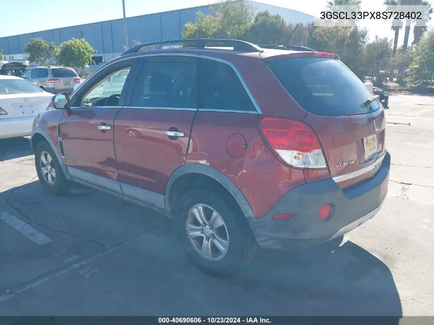 2008 Saturn Vue 4-Cyl Xe VIN: 3GSCL33PX8S728402 Lot: 40690606