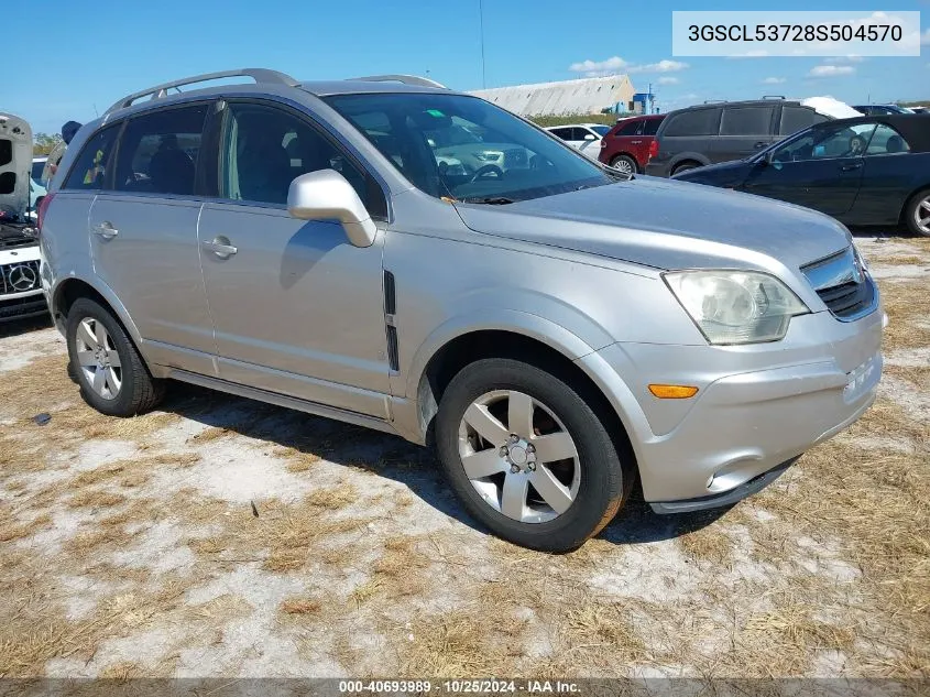 2008 Saturn Vue V6 Xr VIN: 3GSCL53728S504570 Lot: 40693989