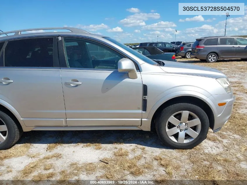 2008 Saturn Vue V6 Xr VIN: 3GSCL53728S504570 Lot: 40693989